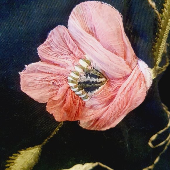 3D Embroidered Shirt Jacket Black Floral Vtg Y2K Tantrums Collection Art to Wear - Picture 3 of 13